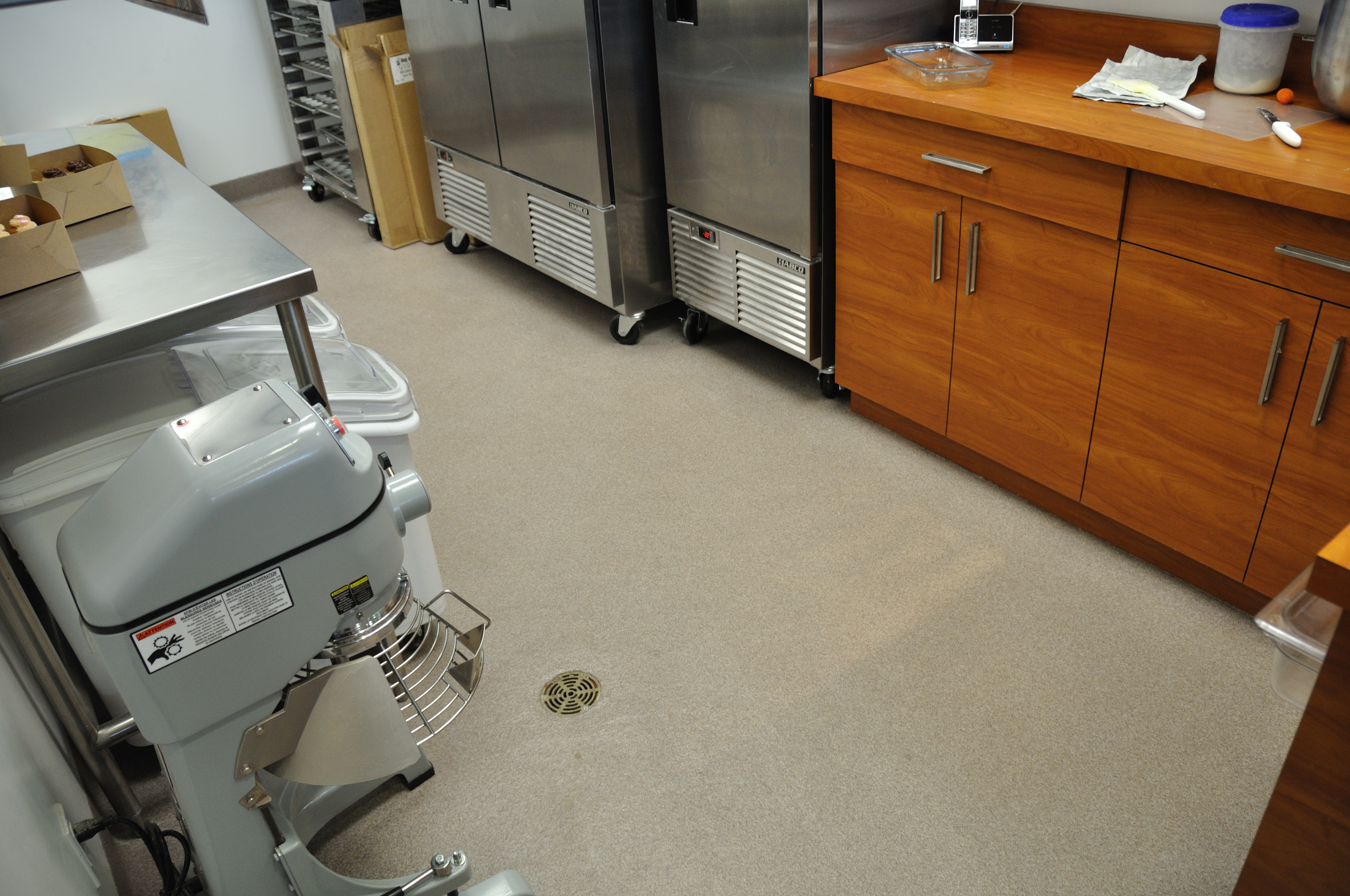 Commercial bakery kitchen with StoneCraft Quartz flooring